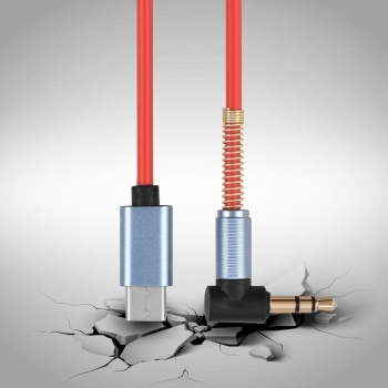 2 szt. Przewód audio stereo 1 m USB- typu C do mini jack 3,5 mmkątowy [22090000595]